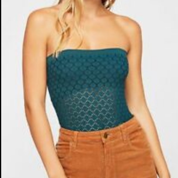 Free People Green Honey Comb Tube Top (XS/S) - Picture 1 of 2